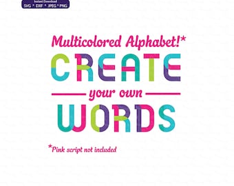 alphabet bundle svg, digital alphabet, sublimation alphabet, alphabet clip art, font bundle svg, multicolored svg, letter bundle svg