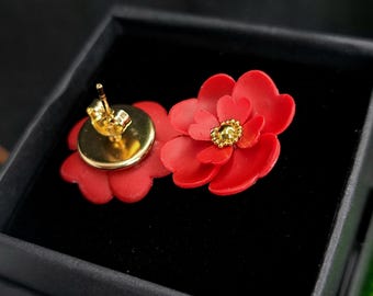 Flower Stud Earrings | Handmade Polymer Clay Floral Jewelry | Dainty Everyday Earrings for Women