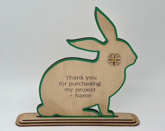 Market Rabbit Buyers Thank You Gift or Sponsor Gift Auctions Perfect County Fair Junior Livestock Show Award Trophy 4H