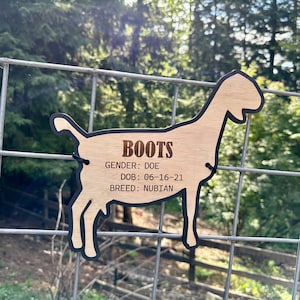 Stall tag or pen name plate label for livestock shows Alpaca, Donkey, goat, lamb, pig, sheep, steer or whatever animal your farm has!