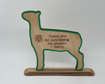 Market Lamb Buyers Thank You Gift or Sponsor Gift for Auctions Perfect County Fair Junior Livestock Show Award Trophy 4H