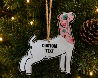 Personalized Goat Christmas Ornament, Custom Livestock Ornament, Goat Show Gift, 4-H Christmas Gift, Farm Animal Ornament