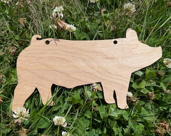 Wood Hog Cutout: DIY Farm Sign, 4H Project (9.7" x 5.2")