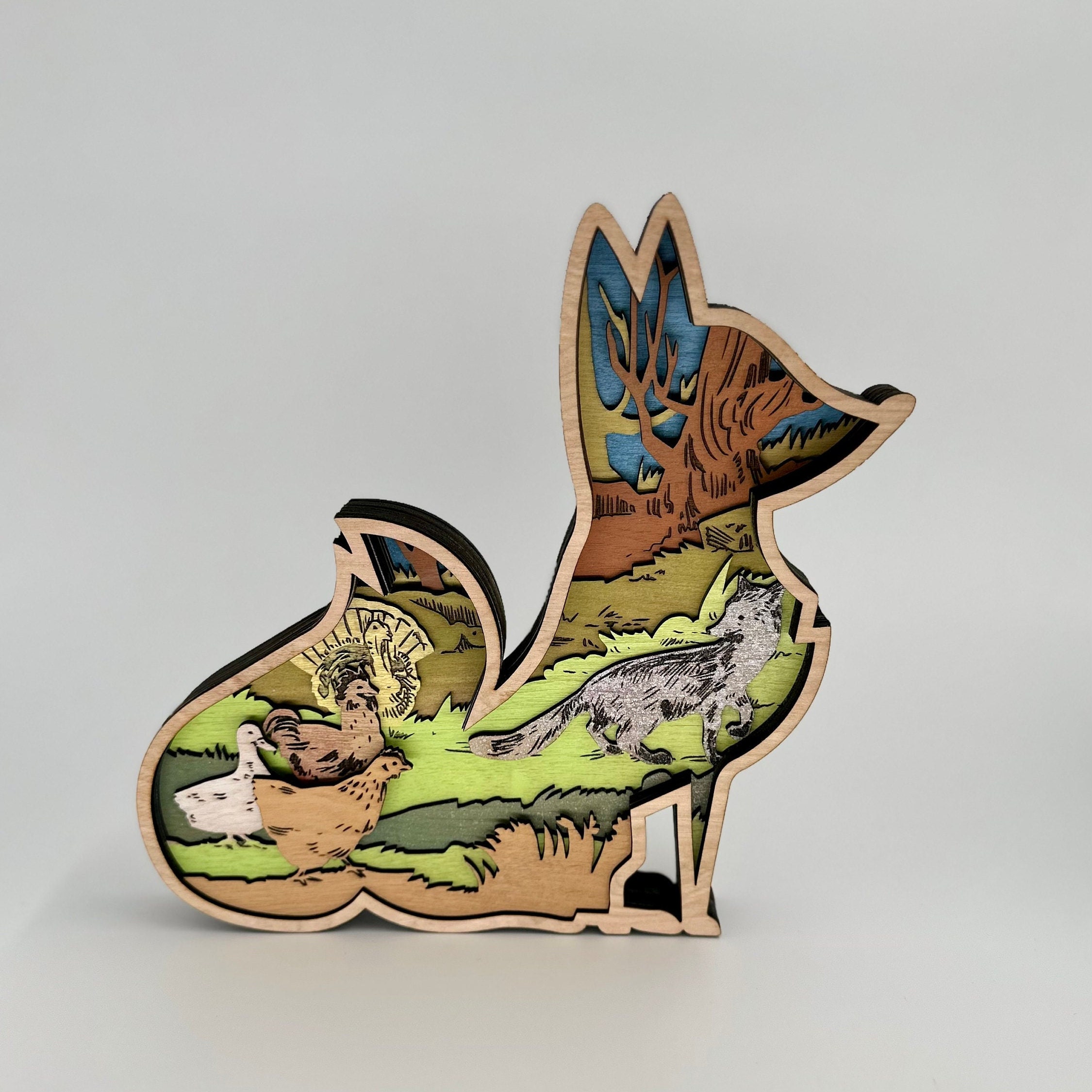 Forest Friends Perky Fox With Farm Animals Wood Wall Decor Etsy