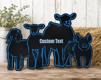 Custom Livestock Thank You Chalkboard Sign for market animal buyers, show sponsors, or signatures from supporters.