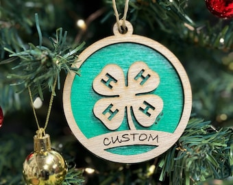 Clover Ornaments for Christmas tree decorations, laser cut, rustic, wooden, gift idea, xmas 4h buyers gift