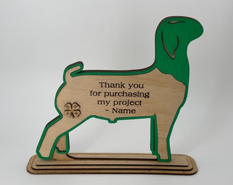 Personalized Market Goat Trophy: Boer Goat Buyer Thank You Gift