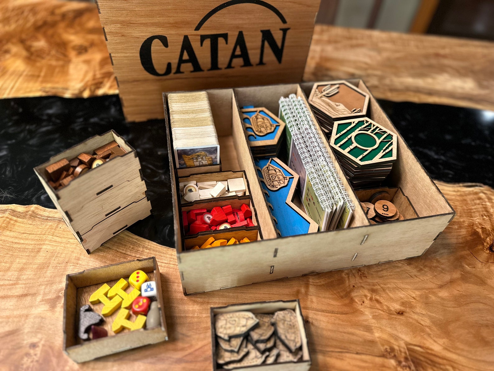 Catan Storage Box With Stackable Trays Laser Cut Files Etsy