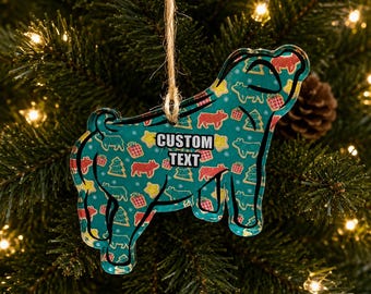 Personalized Duroc Christmas Ornament | Custom Livestock Ornament | Show Hog Gift