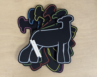 Chalk Ewe Lamb Stall Sign for Livestock Shows, Erasable Barn Display