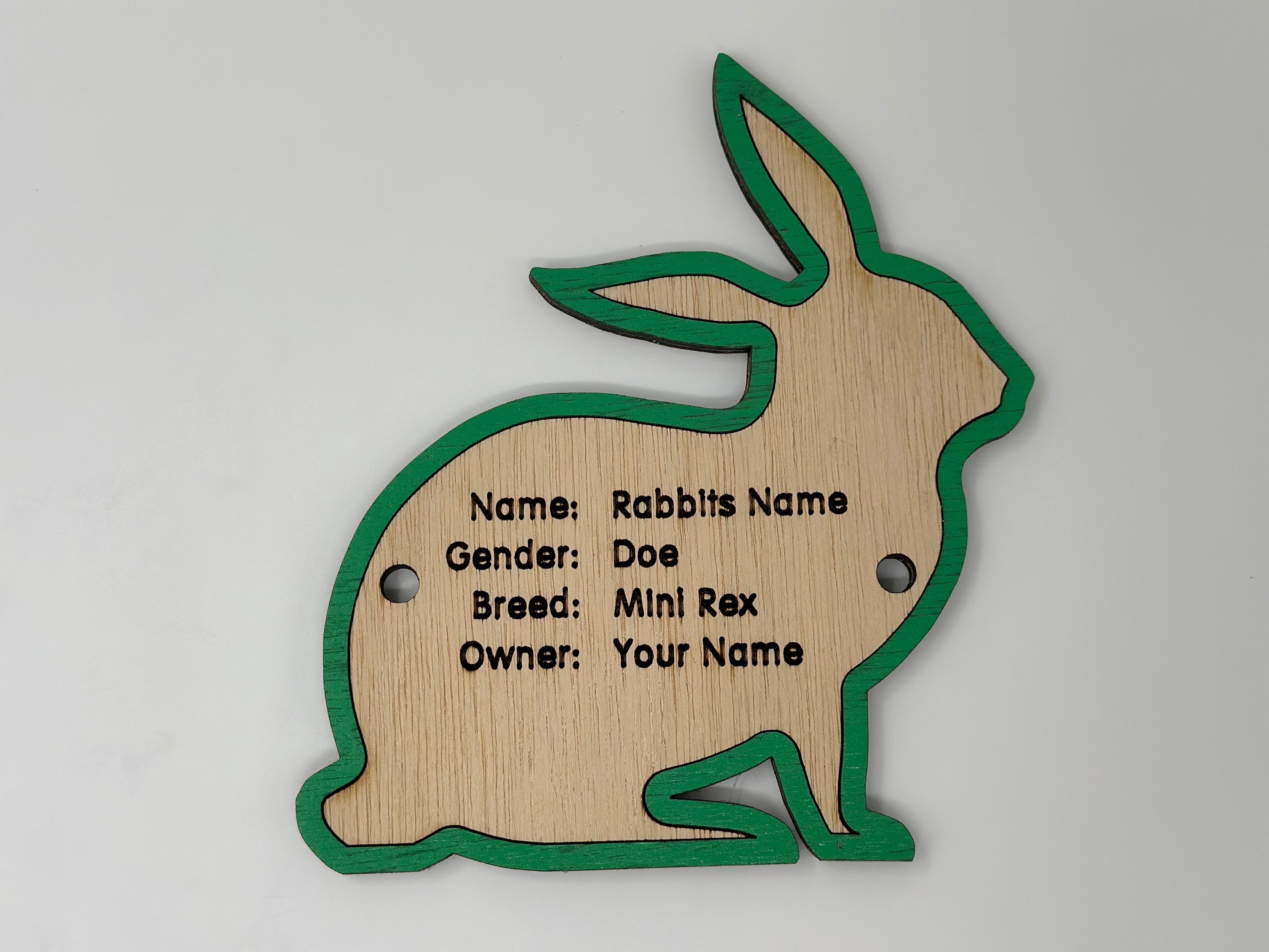 Rabbit Cage Tag Pen Stall Name Plate Label for Livestock Shows