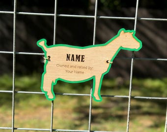 Customizable Nigerian Goat Nigi Stall tag or name plate label for fairs and livestock shows