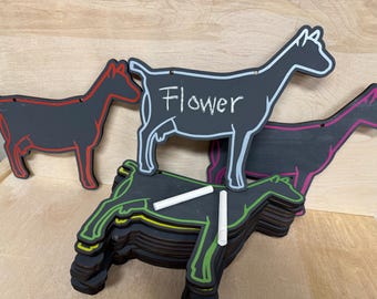 Erasable Chalkboard Dairy Goat Stall Sign Nigerian Dwarf Sable Saanen Alpine Guernsey Oberhasli Toggenburg
