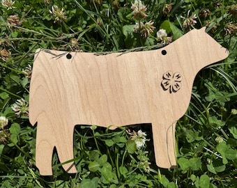 Steer Cutout: Wood Blank for Farm Stall Sign - 10" x 7"