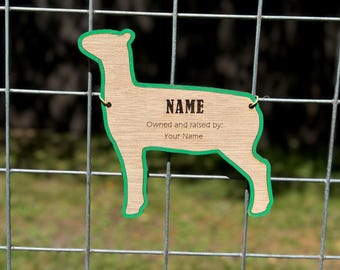 Customizable Lamb Stall tag or name plate label for fairs and livestock shows