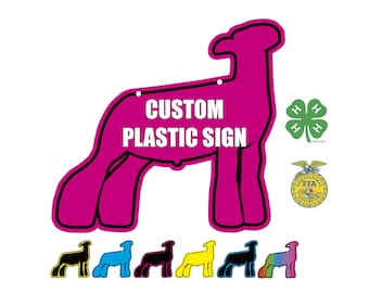 Custom Market Lamb Plastic Stall Sign, Customizable Buyer Gift