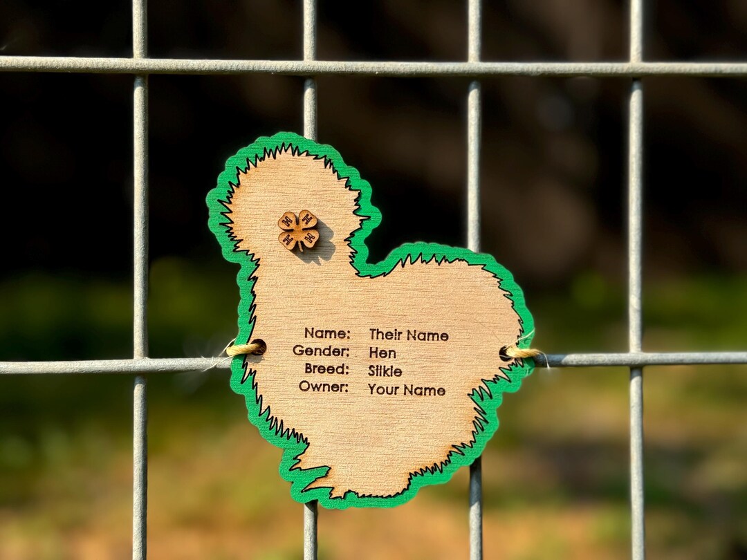 Cage Tags Silkie Chicken Cage Tag: Personalized Pen Label for Poultry Shows - Etsy