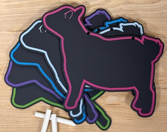 Erasable Chalkboard Pygmy Goat Sign: Reusable Livestock Show Display