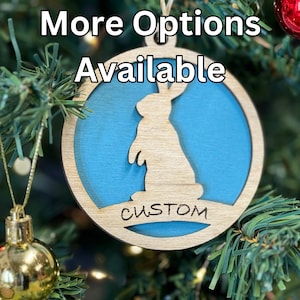 Rabbit Ornaments for Christmas, livestock, animal, farm, rustic, wooden, gift idea, award, thank you gift or buyers gift