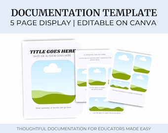 Modèle de documentation pédagogique modifiable | Inspiré de Montessori et de Reggio (Canva PDF)