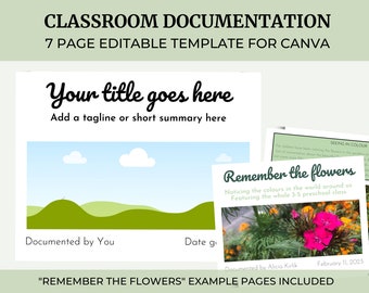 Modèle de documentation pédagogique modifiable, éducateurs de la petite enfance (Canva, 7 pages)