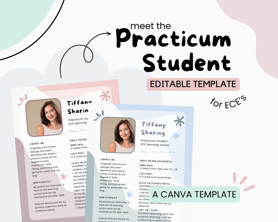 ECE Classroom Practicum Student Introduction Poster | CANVA Template ...