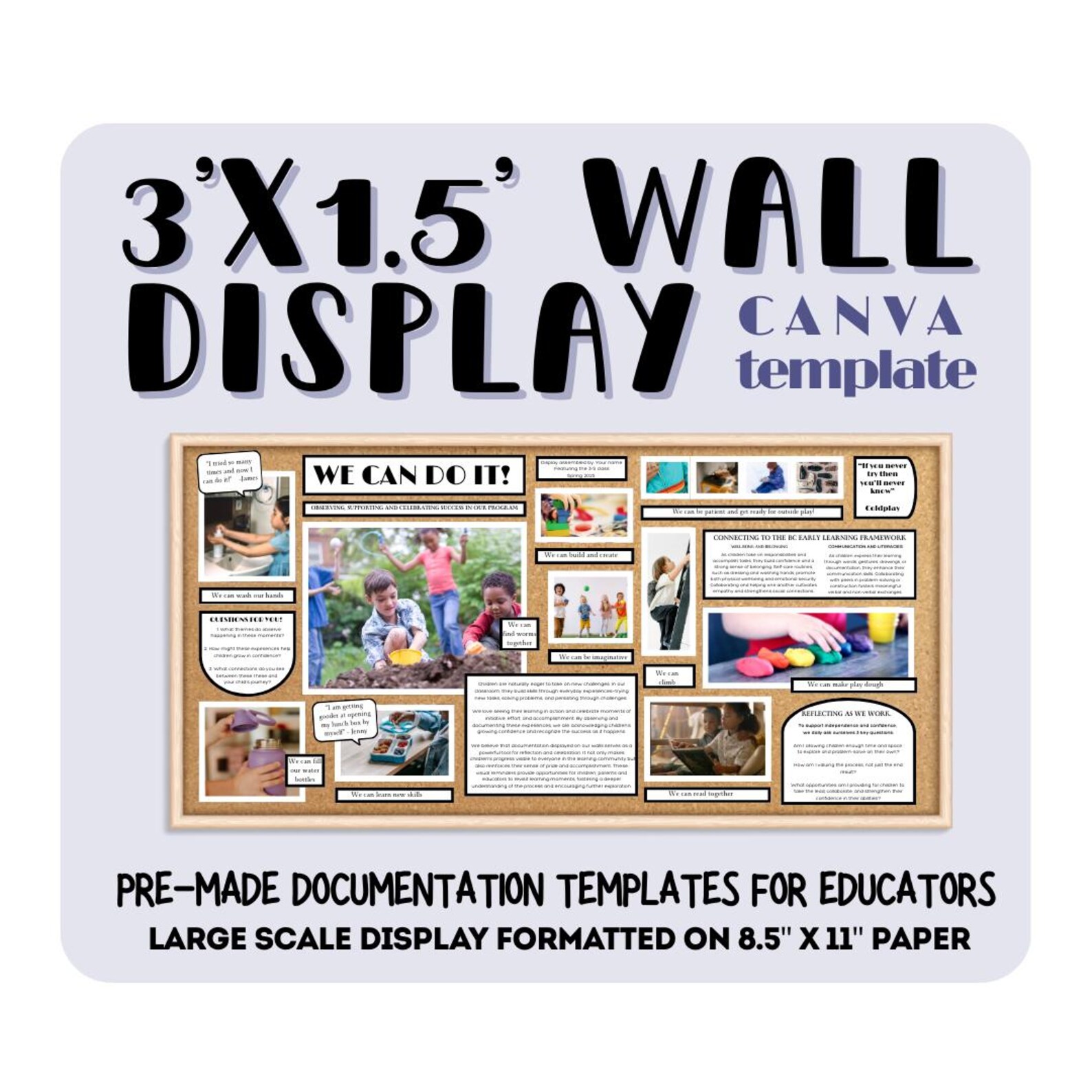 ECE Classroom Documentation Wall Display | Reggio Inspired Canva ...