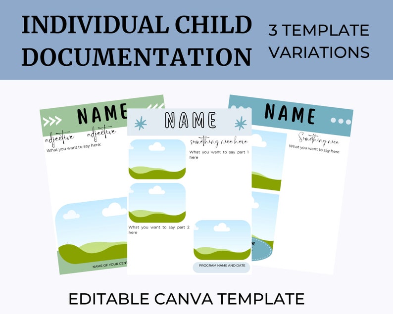 Editable Child Documentation Template | Canva Pedagogical Pages (PDF ...