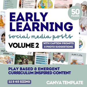 ECE Social Media, Reggio inspired template, daycare instagram, early childhood educator classroom resource, Montessori teacher | Canva