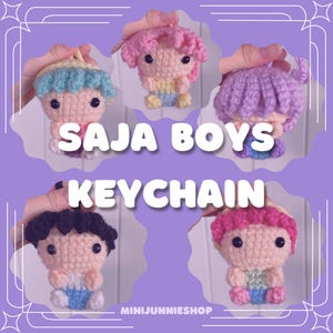 Saja Boys K-pop hunters movie crochet keychain car hanger