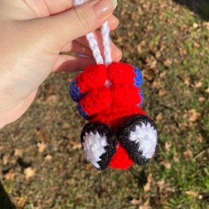 Spider hero crochet keychain car hanger bag charm amigurumi MADE TO ORDER