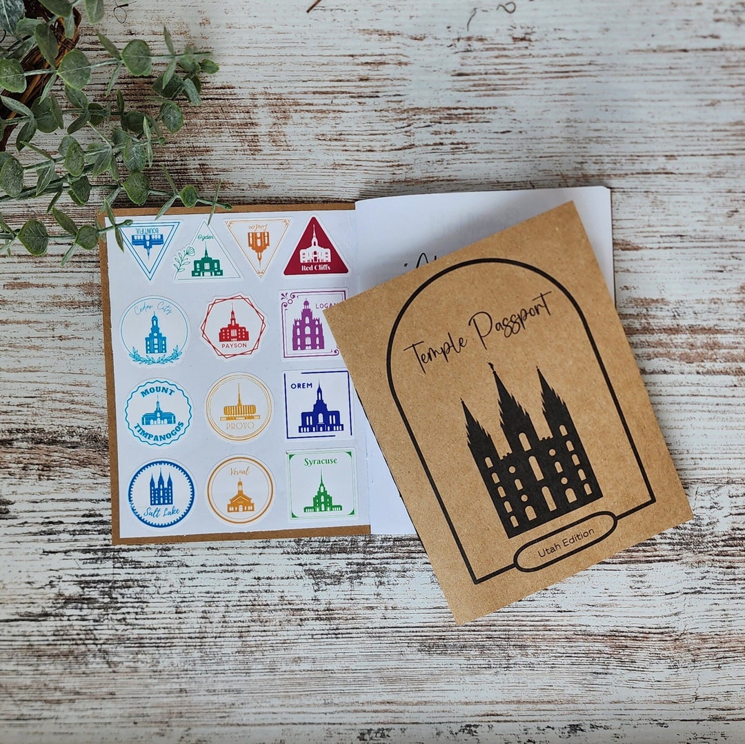 LDS Temple Passport Journal With Stickers Utah Edition - Etsy