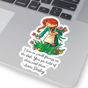 Anne of Green Gables Sticker, Book Lover Gift, Book Lover Sticker, Literary Sticker, Book Sticker, Bookish Sticker, Floral Laptop Sticker