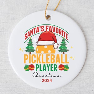 Personalized Pickleball 2024 Ornament, Custom Pickleball Name Ornament, Pickleball Gifts for Her, Pickle Ball Christmas Ornaments for Women