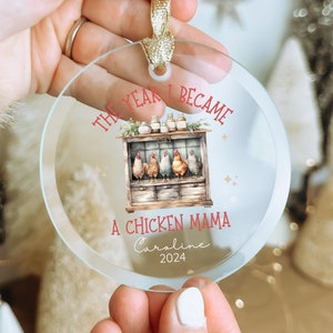 Personalized Chicken Mama 2024 Christmas Ornament, Funny Chicken Egg Christmas Ornament, 2024 Egg Ornament,Crazy Chicken Lady, Chicken Lover