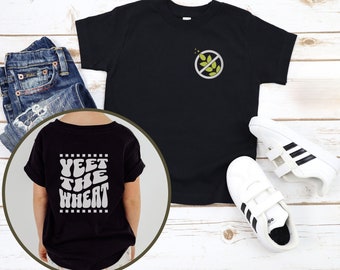 Funny Yeet the Wheat Toddler Shirt, Gluten Free Childrens Tshirt, Celiac Disease Tee, Gift for Celiac, Kids Gluten Free Apparel, Allergy Tee