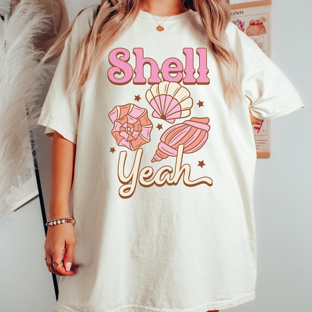 Comfort Colors Retro Shell Yeah T-shirt Beach Shirt Shelling - Etsy