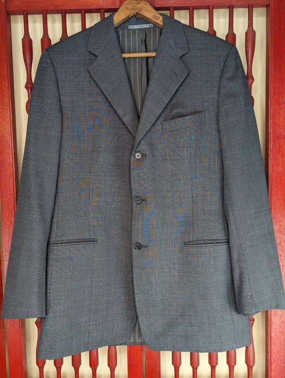 Vintge Salvatore Ferragamo Gray Suit Jacket Blazer Wool 52L