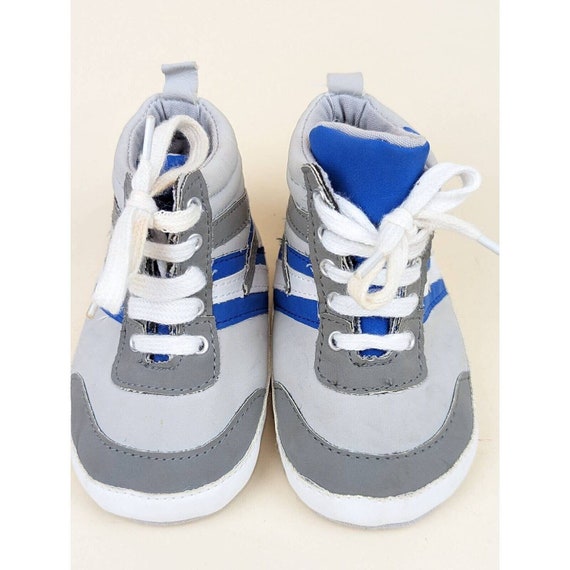 Vintage FILA Baby Boys Sneakers Gray Blue Colorbl… - image 2
