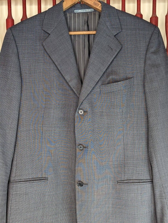 Vintge Salvatore Ferragamo Gray Suit Jacket Blazer Wool 52L
