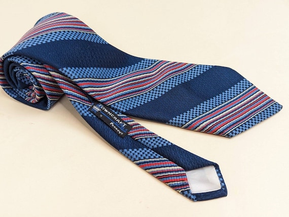 Vintage 60s 70s Trevira Polyester Necktie Retro B… - image 1