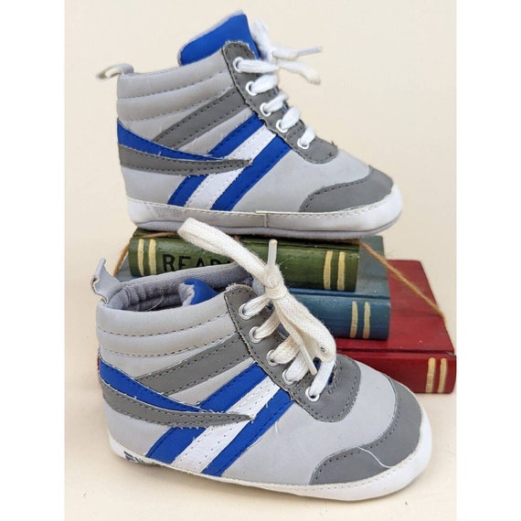 Vintage FILA Baby Boys Sneakers Gray Blue Colorbl… - image 1