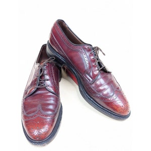 Allen Edmonds Mens Oxford Dress Shoes Brown Black Leather Wingtip Lace Up USA 9A