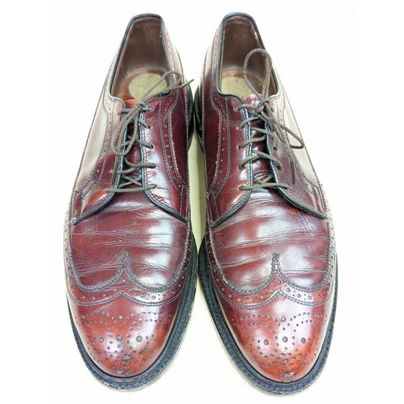 Allen Edmonds Mens Oxford Dress Shoes Brown Black Leather Wingtip Lace Up USA 9A Allen Edmonds Mens Oxford Dress Shoes Brown Black Leather  main image 2