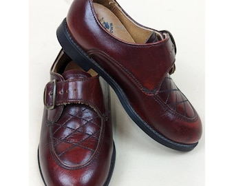 Buster Brown Garçons David Oxford Robe Cordovan Cuir Monk Strap Stitching 7D