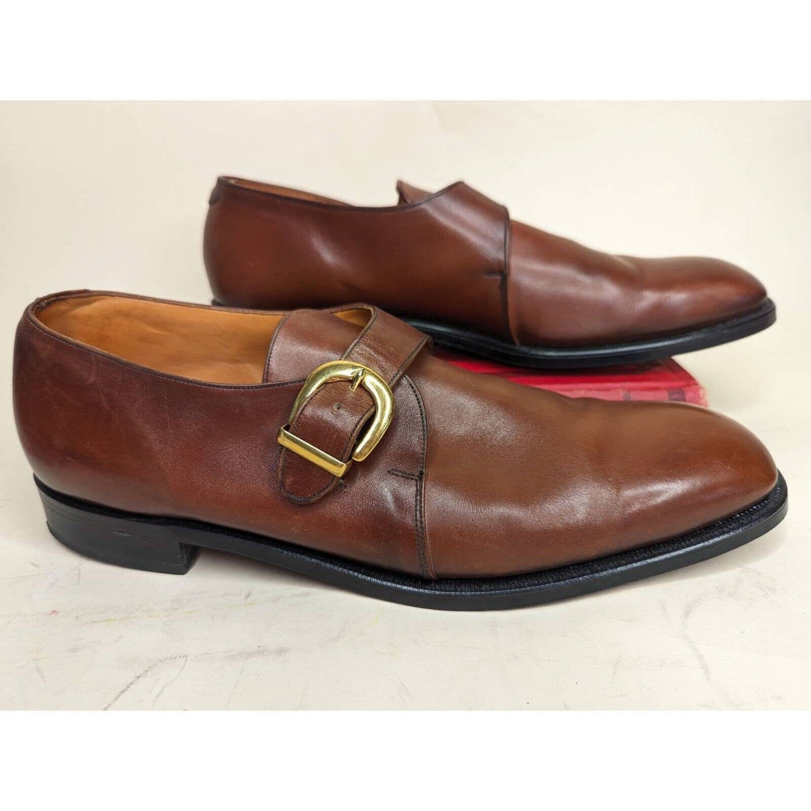 Vintage Mens Ambassador Sparta Monk Strap Dress Shoes Brown Leather England 12C Vintage Mens Ambassador Sparta Monk Strap Dress Shoes Brown  main image 3