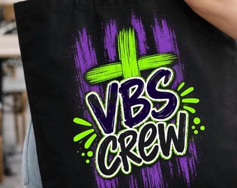 VBS Crew Png – Vacation Bible School Christian Cross Design for Shirt and Tote Bag