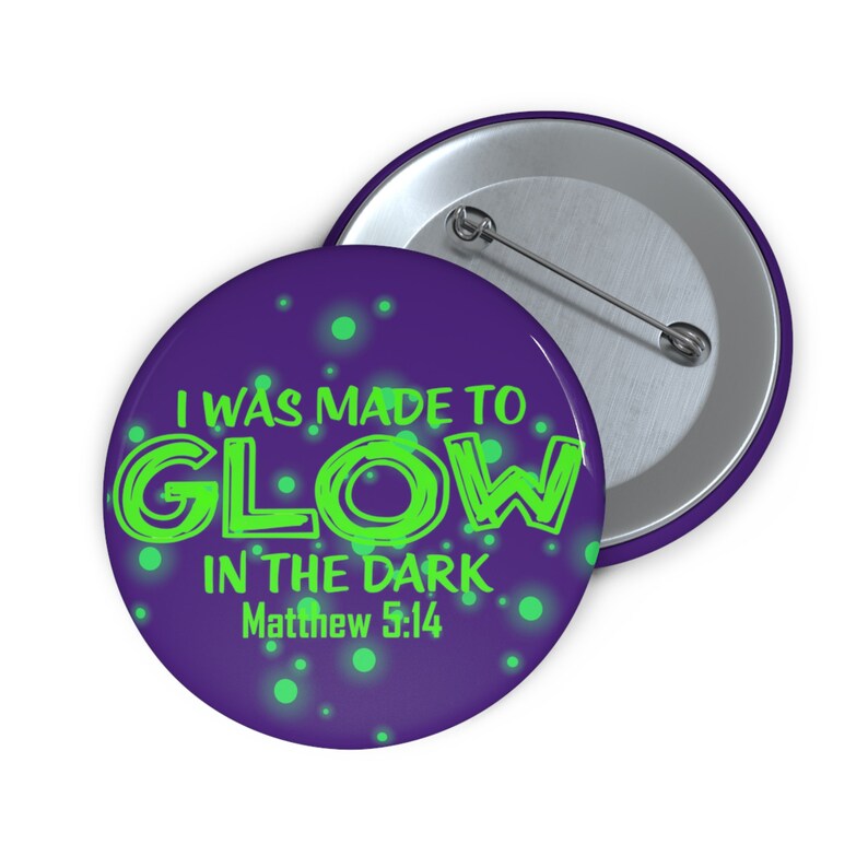 Christian Jesus Metal Pin Button, Glow in the Dark, Christening Gift image 4