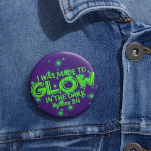 Christian Jesus Metal Pin Button, Glow in the Dark, Christening Gift image 2