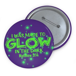 Christian Jesus Metal Pin Button, Glow in the Dark, Christening Gift image 3